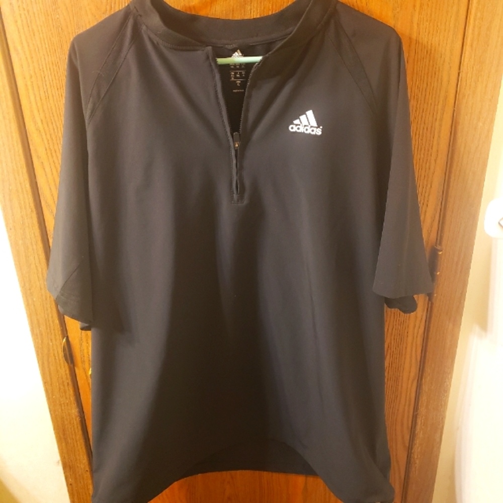 Adidas Triple Stripe Short Sleeve Batting Jacket XL Black & White